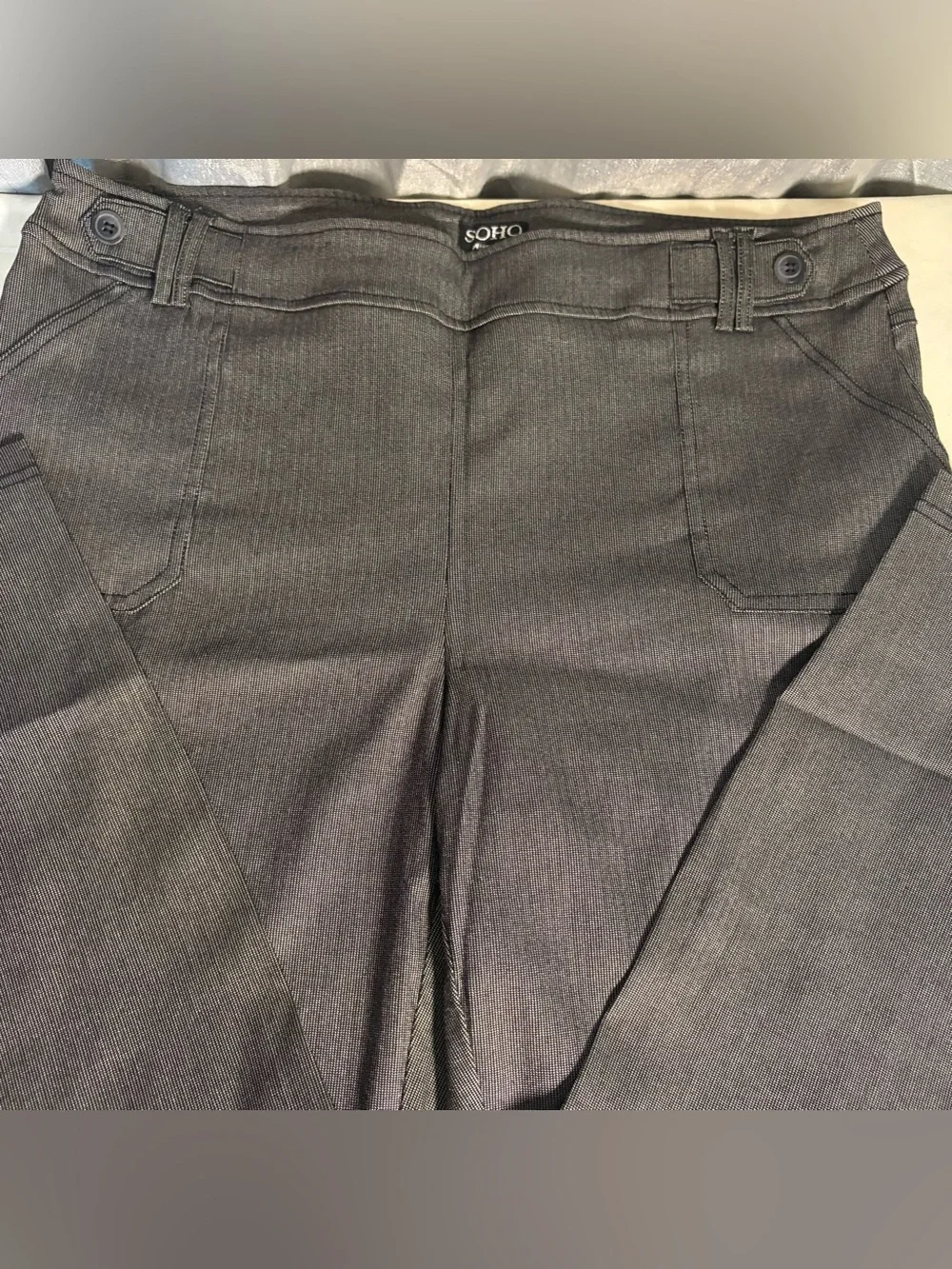 Soho dark grey pinstripe trousers woman’s XL